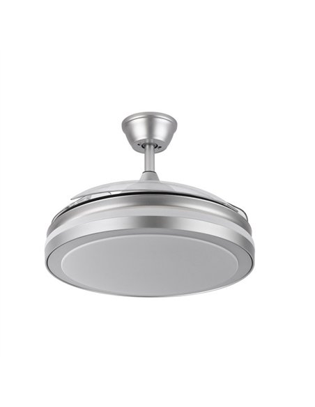 Ventilador Dc Esparta Plus 59w 6980lm Plata 107d 3aspas Desp.3000-4000-6000k Remoto+ Temporizador+ Memoria