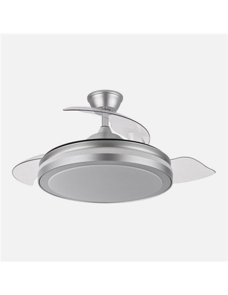 Ventilador Dc Esparta Plus 59w 6980lm Plata 107d 3aspas Desp.3000-4000-6000k Remoto+ Temporizador+ Memoria