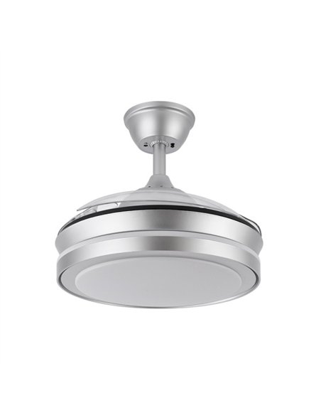 Ventilador Dc Esparta Mini Plata 59w 6980lm 91d 3asp.d Esp.3000-4000-6000k Remoto+tempor+memori