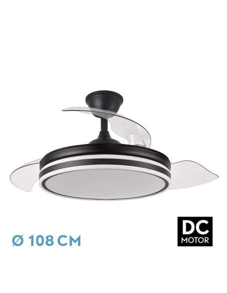 Ventilador Bayomo 59w 6980lm Negro 4 Aspas Desp. 34