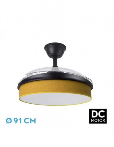 Ventilador Dc Moda 72w Negro/amarillo...